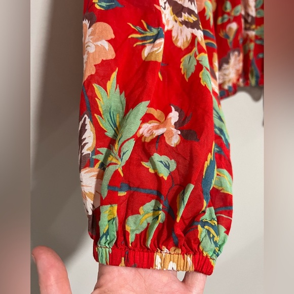 Maeve by Anthropologie Lake House Red Floral Top Size XS - Picture 5 of 10